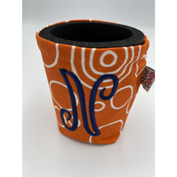 Mee Too Orange Blue Fabric Can Holder Monogram N Game Day - Picture 1 of 4